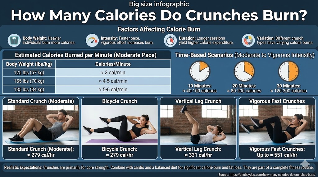 How many calories do crunches burn? How many calories do crunches burn?