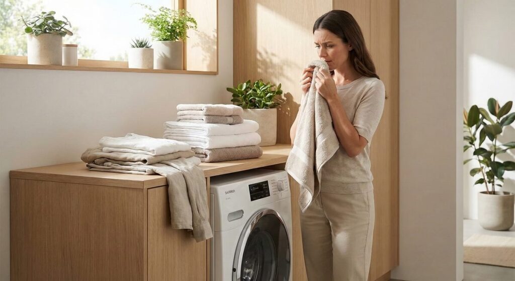 Why do my clothes smell musty after washing?