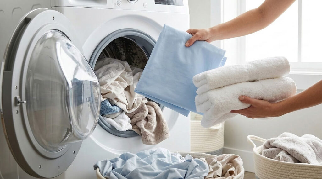 Can you wash towels and sheets together? Can you wash towels and sheets together?