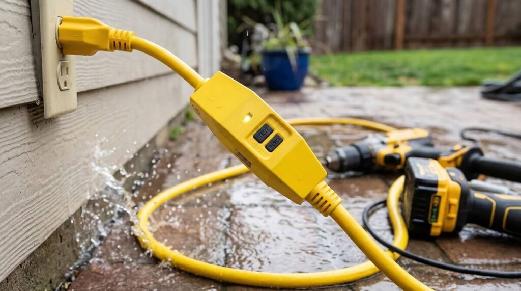 Ground fault circuit interrupter extension cord