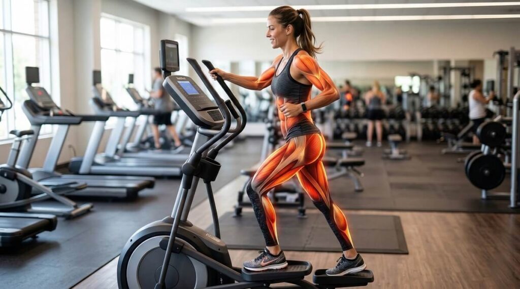 What muscles do elliptical trainers work?