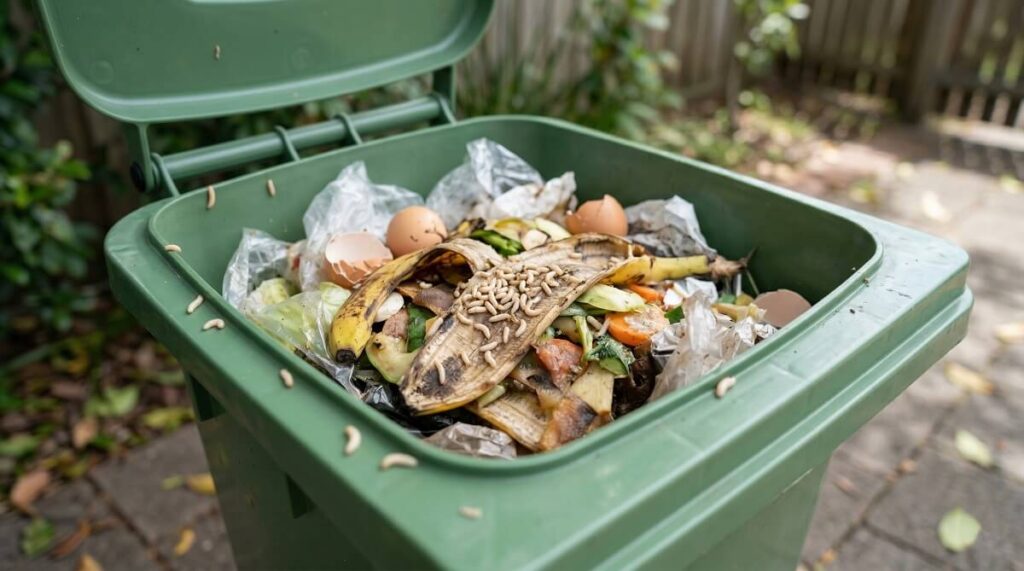 Maggots In Garbage Bin